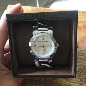 MIchael Kors Sterling Silver Chain Link Watch